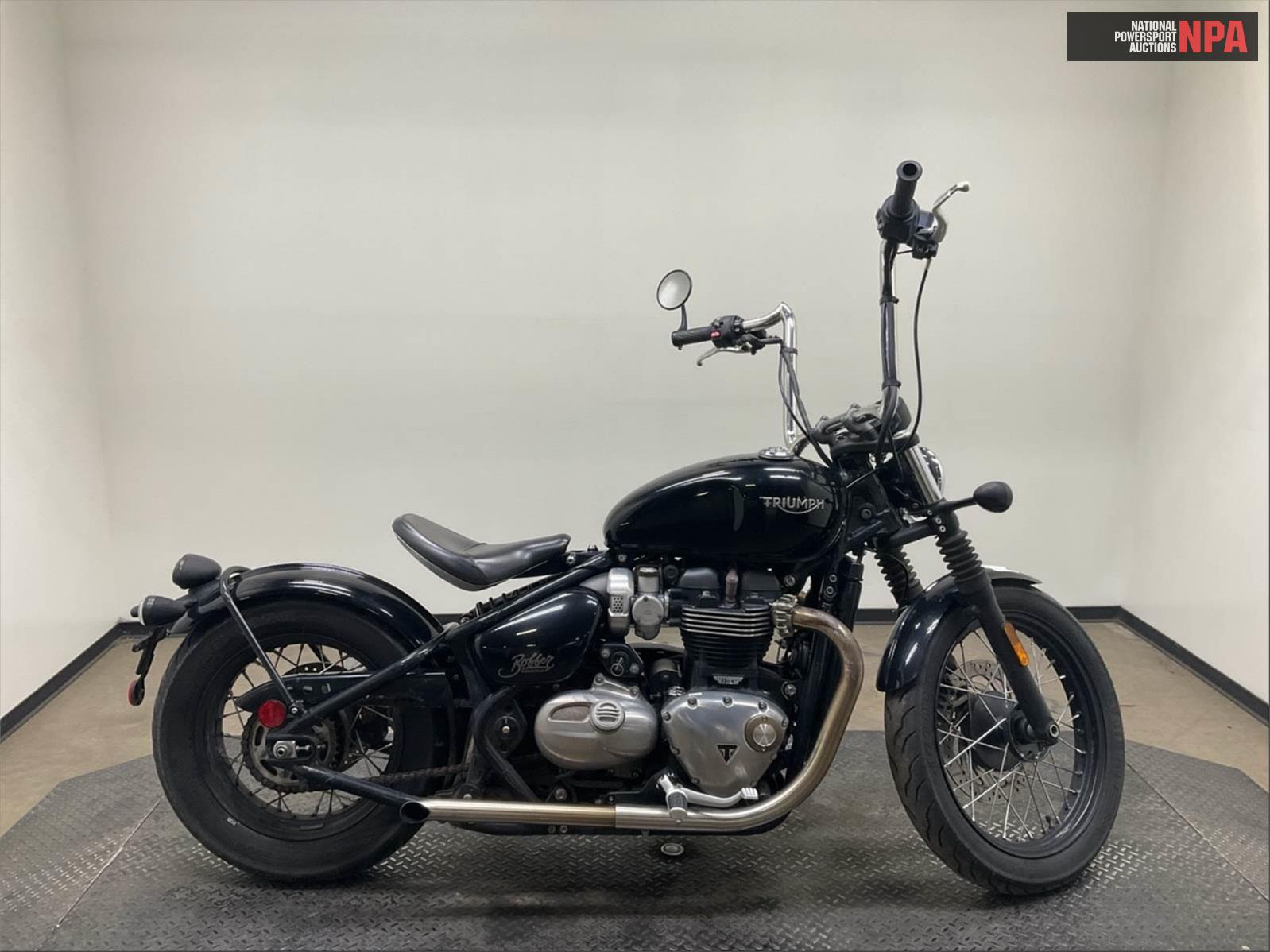 Triumph Bonneville Bobber (Black), 14068539, Copart, VIN SMTD42HL8JT835037