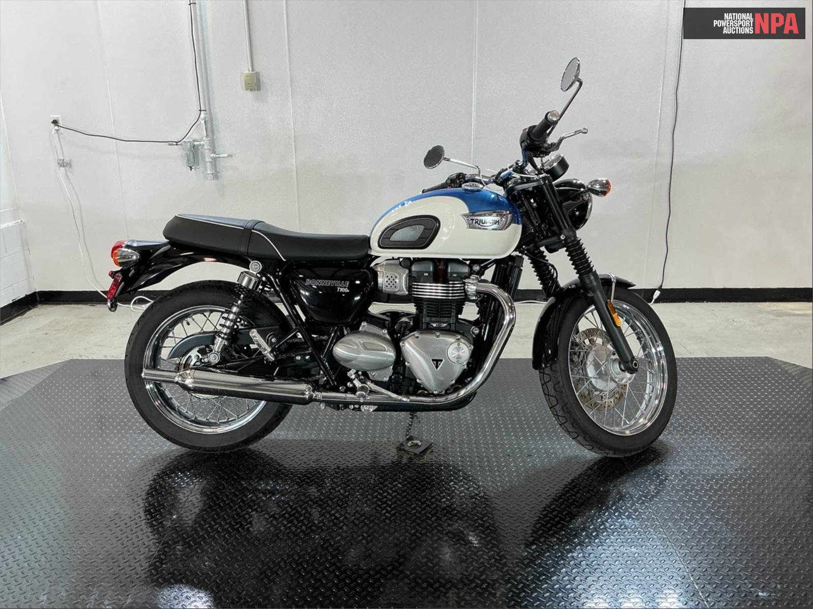 2018 Triumph Bonneville T-100, 69000112, Copart, VIN SMTD10GN1JT861737