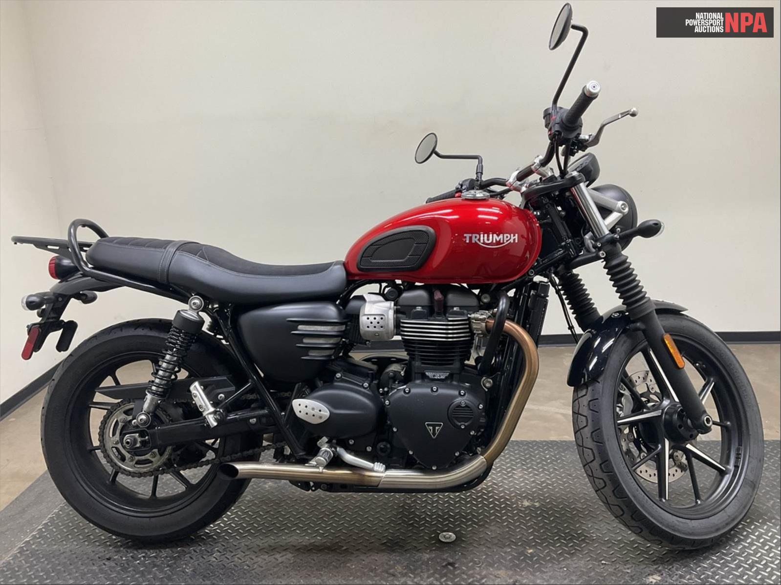 Triumph Street Twin 900 (Red), Copart, VIN SMTD31GN1KT924269