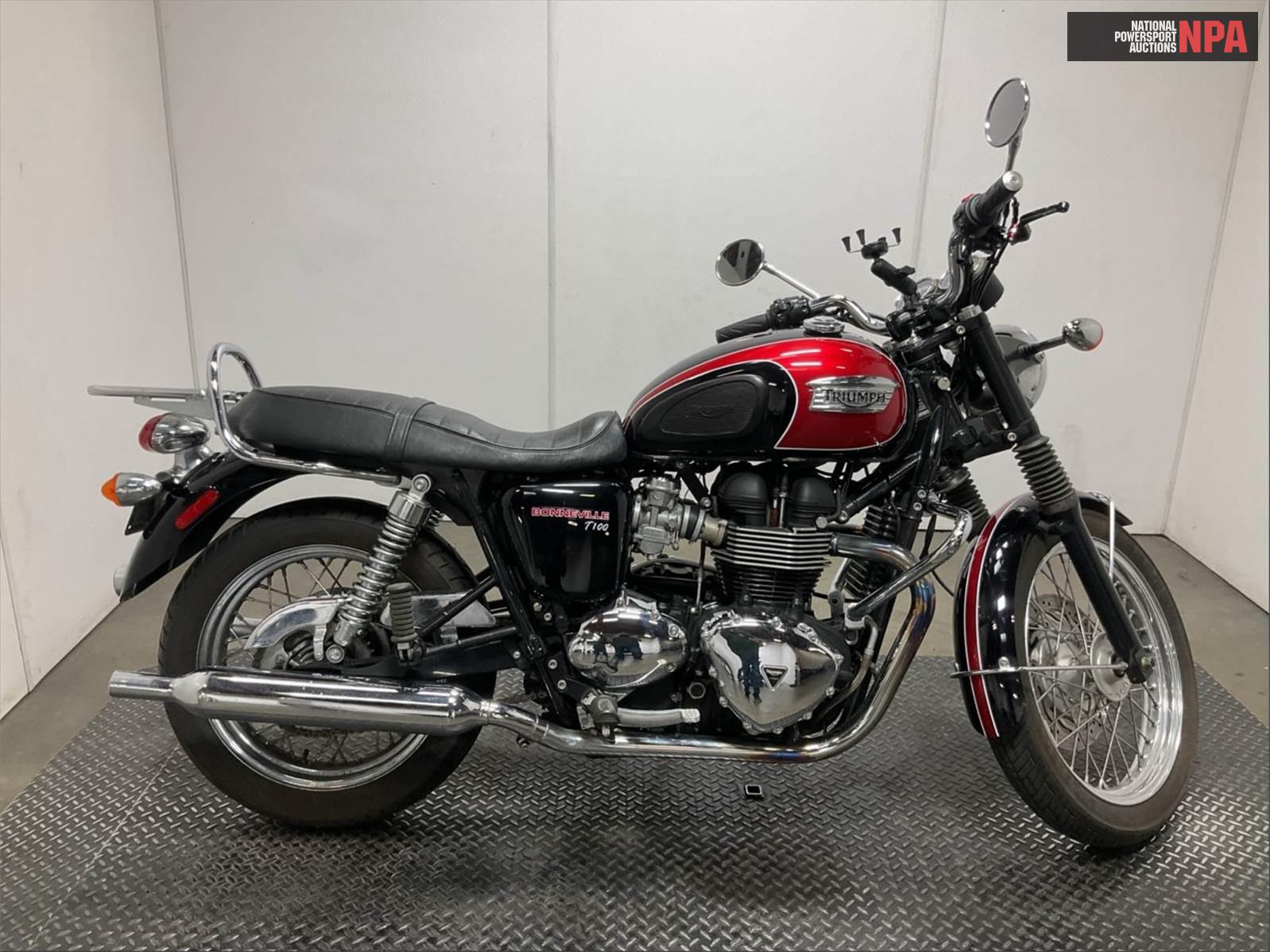 Triumph Bonneville T100, 10186019, Copart, VIN SMT910K13GT725371